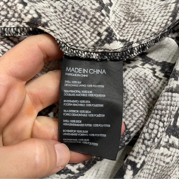 Club Monaco Monochrome Snake Print Silk Dress - Picture 5 of 6